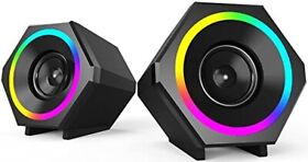 10w Usb-powered Gaming Speaker With Enhanced Clear Stereo Sound Rgb Led Light