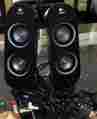 A649 Logitech Genuine Pid 2 Speaker Set Black Missing Sub-woofer New Oem