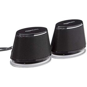 Amazon Basics Usb-powered Pc Computer Speakers With Dynamic Sound Black Renewe