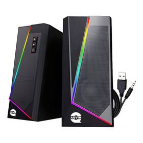 Q100 Aqvin Rgb Lighting Bluetooth Gaming Speakers - Black