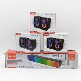 E-3562 Assorted E-1046 Leerfei Wireless Desktop Speaker Mini Digital Lot Of 4