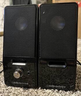 At-sp121 Audio-technica Atsp105 Active Speakers Pair - From Record Player Tested Working