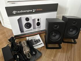 A2pbt Audioengine A2 Powered Wireless Desktop Speakers - Black With Speaker Stands