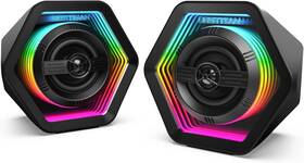Gm06 Bestisan Computer Gaming Speakers With 8 Rgb Backlight Compact Design Dc Power