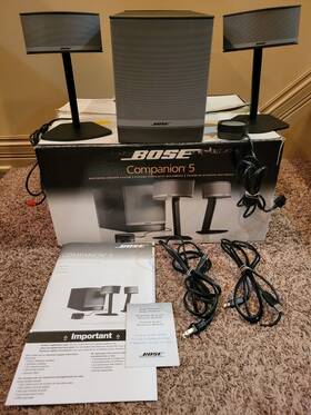 Bose 017817393249 Companion 5 Multimedia Speaker System With Volume Pod - Works Excellent
