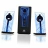Bp000100bkus Basspulse Computer Speakers With Led Glow Lights And Powered Blue