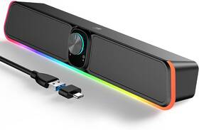 Busp-hyy 445017551542 Computer Speakers - Wired Usb Powered Bluetooth Sound Bar With Rgb And Vo