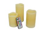 Caw66c107s1m-darkivory Candle Choice Set Of Real Wax Flameless Candles 6959145800287