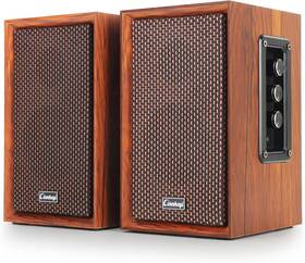 C5201-us Cinnkeyi 40w Bluetooth Bookshelf Speakers Computer 2.0 Ac Powered Wooden Pc Spea