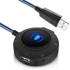 Co28blndus1 External Usb Stereo Sound Card Hub With Ports 6889284399406