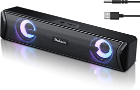 Computer Speakers Bluetooth Desktop Soundbar Hifi Stereo Audio Rgb Bobtot