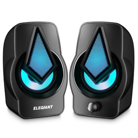 Computer Speakers Led Pc Usb 2.0 Powered 10w Stereo Rhyt