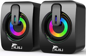 H142 Computer Speakers Njsj 2.0 Wired Desktop Speaker Usb Powered 3.5 Mm Aux-in