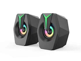 Computer Speakers Stereo Pc Gaming With 7 Color Breathing Light Usb Lap