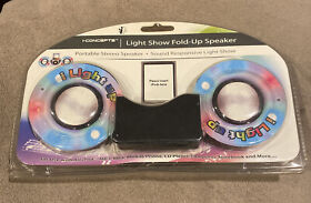 0110309 Concepts Light Show Portable Folding Speaker Lights Up Ipod Laptop Mp3 Cd New