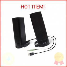 Connectland 132018339602 Pc Usb Powered Monitor Speaker Sound Bar 3.5mm Audio Wired Soundbar Conv