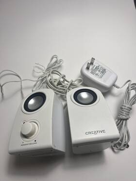 432695 Creative Vintage Preowned Vivid 60 Speakers Rare Soundblaster 3.5mm Jack Tested
