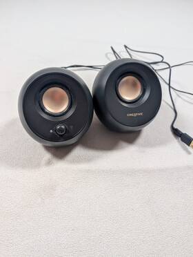 Creative Labs 313045041038 Pebble V3 Minimalistic 2.0 Usb-c Black Desktop Speakers With Usb Audio