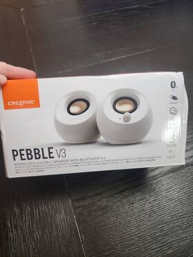Creative Media 580181853306 Pebble V3 White Input Switch Usb Audio/bluetooth/3.5mm Pin Nib