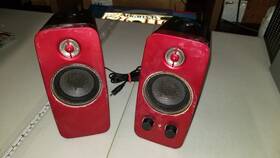 Mf1600 Creative Labs Inspire T10 Speakers Red / Black - Hums Plugged In Parts