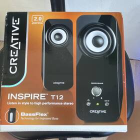 Creative Yfmf1625037r03245k Inspire T12 2.0 Channel Portable Speaker System Bassflex Aux Wired