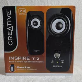 Creative Yfmf1625211r01558c Inspire T12 2.0 Channel Wired Speaker System Bassflex Aux Black