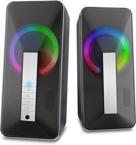 Elegiant 445057494410 Rgb Bluetooth 5.0 Pc Speakers 10w Stereo Bass Aux In For Laptop Desktop