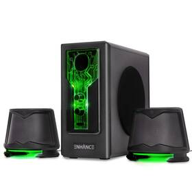 Enpcsb2300gnus Enhance Sb 2.1 Computer Speakers With Subwoofer - Green Led Gaming
