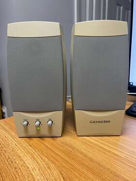 Acs41 Gateway 2000 Altec Lansing Computer Speaker System Vintage Working