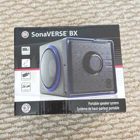 Gogroove Ggsvbx100gyew Sonaverse Bx Portable Speaker Aux Usb Sd Rechargeable Black Blue