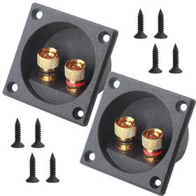 Gslsyzy Gt-0018 2pcs 2.2 Inch Square 2-way Speaker Box Terminal Cup With 2.24 Inches Black