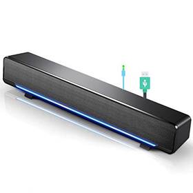 Hakeeta Hakeetapw108okyc2-02 Yaizk Mini Portable Usb Wired Soundbar Music Player Bass Surround Black