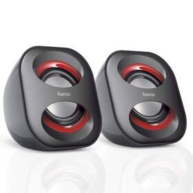 Hama 047443304247 Sonic Mobil 183 Notebook Speaker Black/red Usb3.0 3.5 Mm Jack 3 Watt Ac