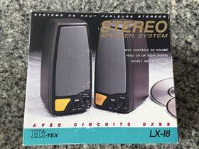 Hi-tex Lx-18 Hi-tex Avec Circuits Dxbb Computer / Aux Set 2 Stereo Speaker System Nib