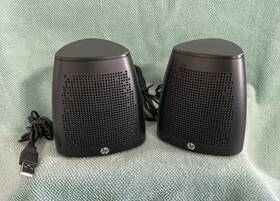 Ua2168 Hp Computer Stereo Speakers Usb Powered Black Mod. S3100 1/8 Audio Jack