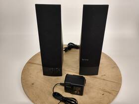 Af61580 Ibm 00kb474 Pair Of Infinity Black Computer Speakers Vintage With Adapter