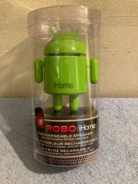 Ihome 092298913100 New Rechargeable Robo Speaker Green Alien Robot Figure Tech Smartphone