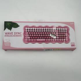 Ijoy 198926005879 Wireless Wavy Keyboard - Pink Slim Design Abs Material Computer