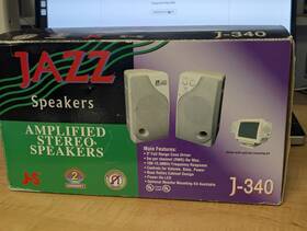 J-340 Jazz Speakers Amplified Stereo Beige Pc Computer 3.5mm Jack