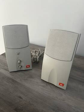 164-jbm-243912 Jbl Vintage Computer Speaker Tan Used Both Work Usa Made