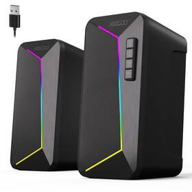M30-bk Jeecoo Usb Powered Rgb Gaming Speakers For Computer Monitor Laptop Pc Desktop