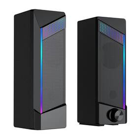 Knr-e-1001-blk Kenro Rgb Usb Gaming Soundbar 6w Abs Speaker For Pc Computer