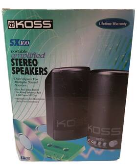 Sx-100 Koss 021299124062 Sx 100 Computer Speakers Portable Amplified Stereo
