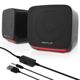 Kraylay 198168017104 Computer Speakers - Tv With 2.0 Usb Aux Powered Monitor W