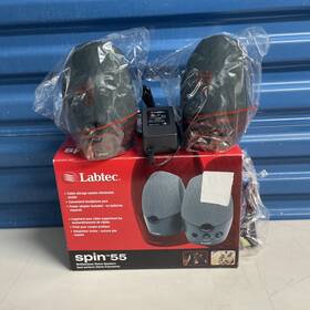 970074-0403 Labtec Spin-55 Multi-purpose Stereo Speaker Pair Black New In Box