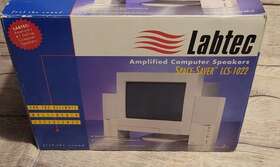 Lcs-1022 Labtec Labtech Amplified Computer Speakers Audio Vintage Original Box