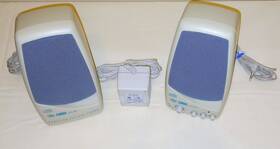 Lcs-600 Labtec Vintage Lab-tec Computer Stereo Speakers With Transformer Ad-4