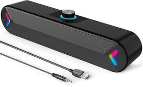 A39pro Lenrue Plug-n-play Computer Speakers Wired Usb-powered Sound-bar With 10w Stereo Sound