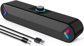 Lenrue Computer Speakers Wired Usb-powered Pc With 10w Stereo Sound Gam