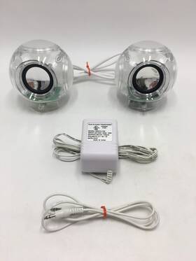 08a07 Lite Waves Color Changing Speakers With Real Time Beat Recognition Adapter And Aux